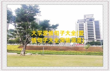 大学爱情句子大全(爱情句子大全深情浪漫)