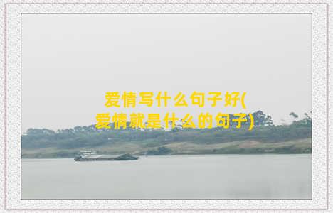 爱情写什么句子好(爱情就是什么的句子)